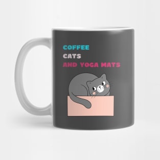 Coffee cats and yoga mats funny yoga and cat drawing Mug